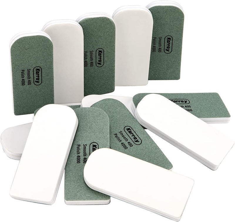 Karroy Nail Files and Buffers for Natural Nails Smooth and Polish Gel Surface Manicure Tool 2-Sided 14pcs 400/4000 Grit (B-Arch) - Image 1